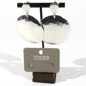 Chico's Silver Tone Disk Earrings